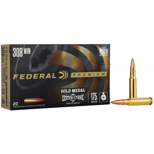 Federal, Premium, Gold Medal, .308 Winchester, 175 Grain, Open Tip Match, 20 Rounds