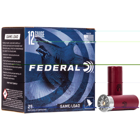 Federal, Game Load, 12 Gauge, 2.75", #8, 3.25 Dram, 1oz, Shotshell, 25 Round Box