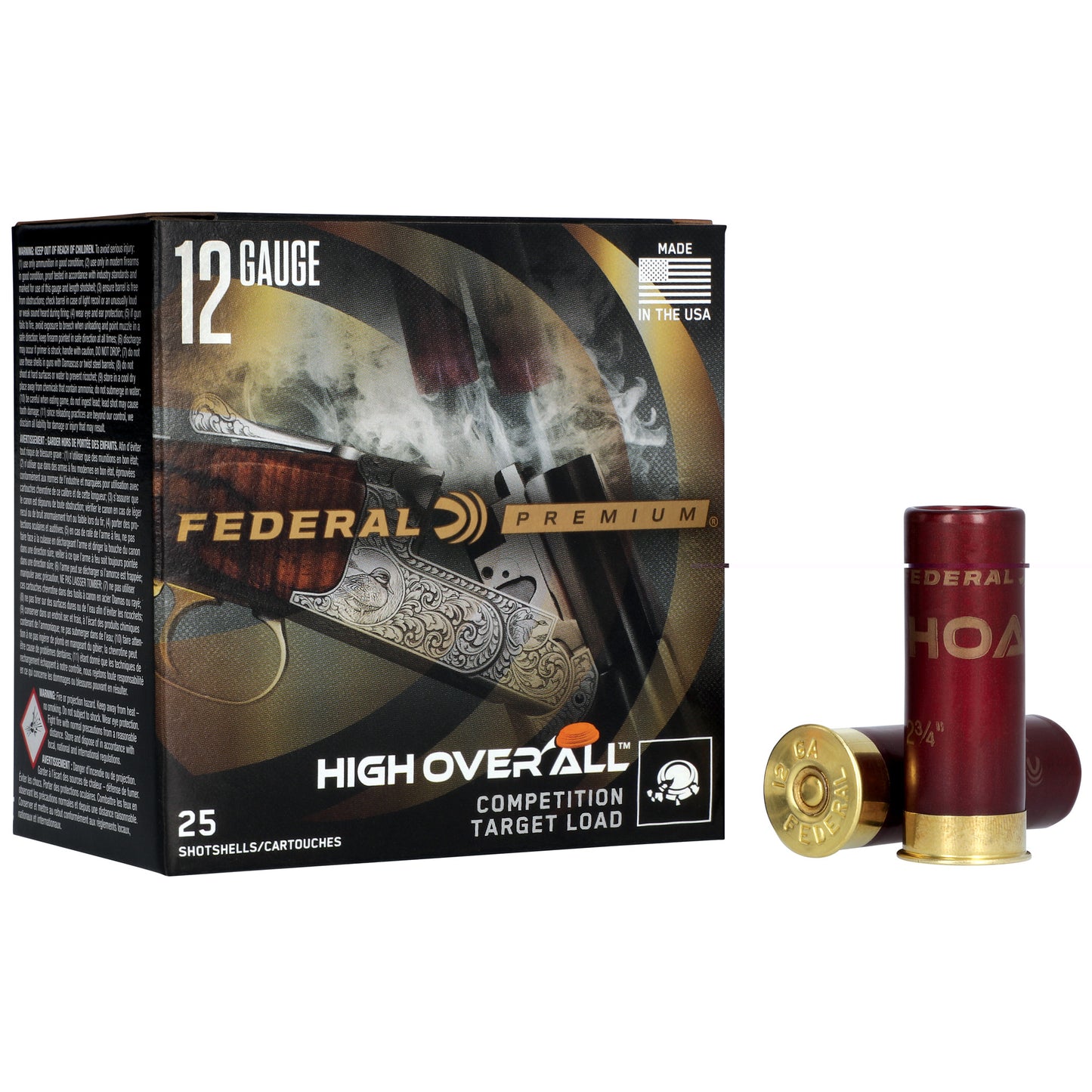Federal, Premium, High Over All, Competition Target Load, 12 Gauge 2.75", #7.5, 3 Dram, 1 oz, Lead, 25 Round Box
