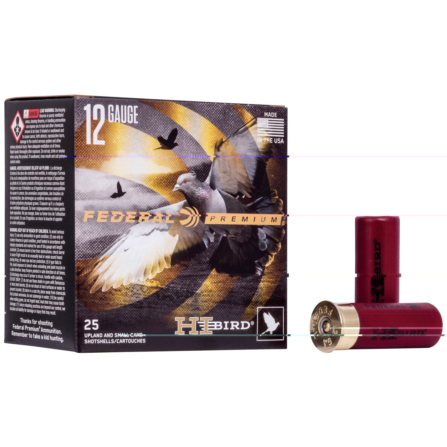 Federal, Hi-Bird, 12 Gauge, 2.75", #8, 3 1/4 Dram, 1 1/8 oz, Shot, 25 Round Box