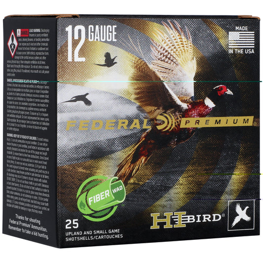 Federal, Hi-Bird, 12 Gauge, 2.75", #5, 1 1/4 oz, Shot, Fiber-Wad, 25 Round Box