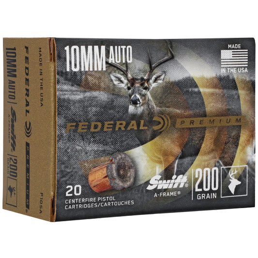 Federal, Swift A-Frame, 10MM, 200 Grain, Jacketed Hollow Point, 20 Round Box