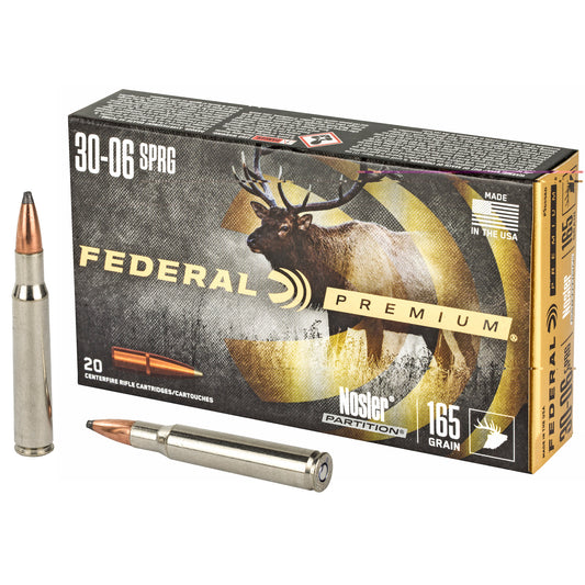 Federal, Premium, 30-06, 165 Grain, Nosler Partition, 20 Round Box