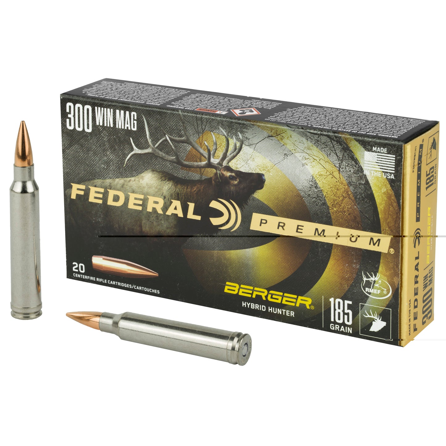 Federal, Premium, Berger Hybrid Hunter, 300 Win, 185 Grain, 20 Round Box