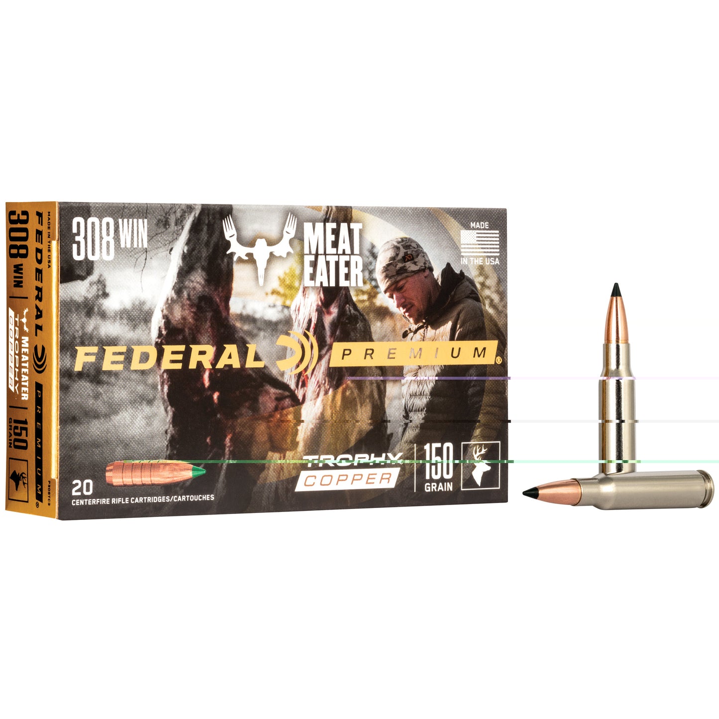 Federal, Premium, 308WIN, 150 Grain, Trophy Copper, Lead Free, 20 Round Box