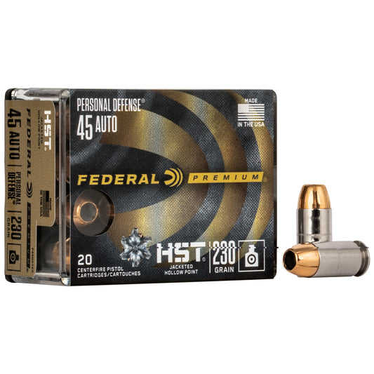 Federal, Premium, .45 ACP, 230 Grain, Jacketed Hollow Point, 20 Round Box