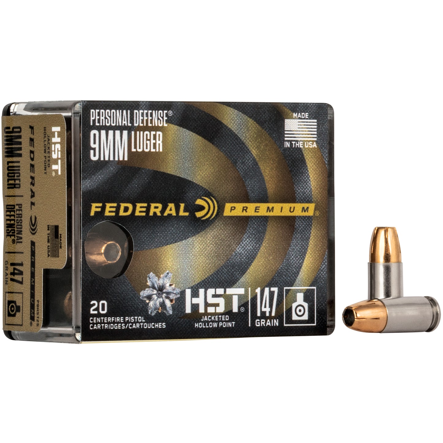 Federal, Premium, 9MM, 147 Grain, Jacketed Hollow Point, 20 Round Box