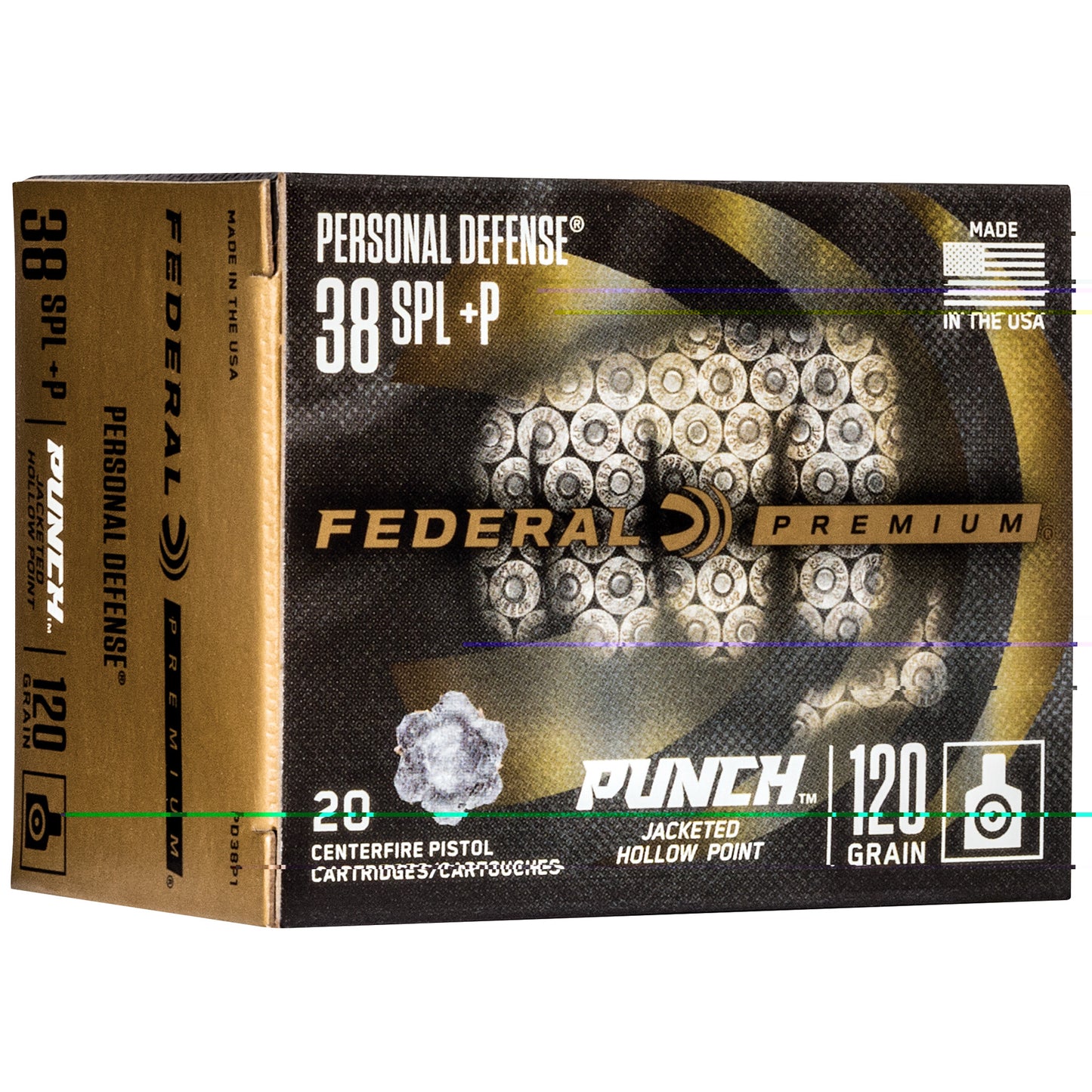 Federal, Premium, Punch, .38 Special, 120 Grain, Jacketed Hollow Point, 20 Round Box