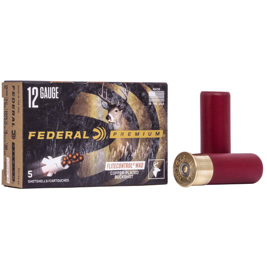 Federal, Premium, FLITECONTROL WAD, 12 Gauge 2.75", 00 Buck, Buckshot, 9 Pellets, 5 Round Box