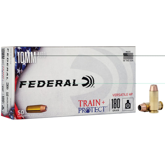 Federal, Train & Protect, 10MM, 180 Grain, Versatile Hollow Point, 50 Round Box