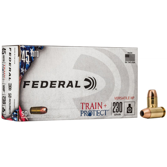 Federal, Train & Protect, 45 ACP, 230 Grain, Versatile Hollow Point, 50 Round Box