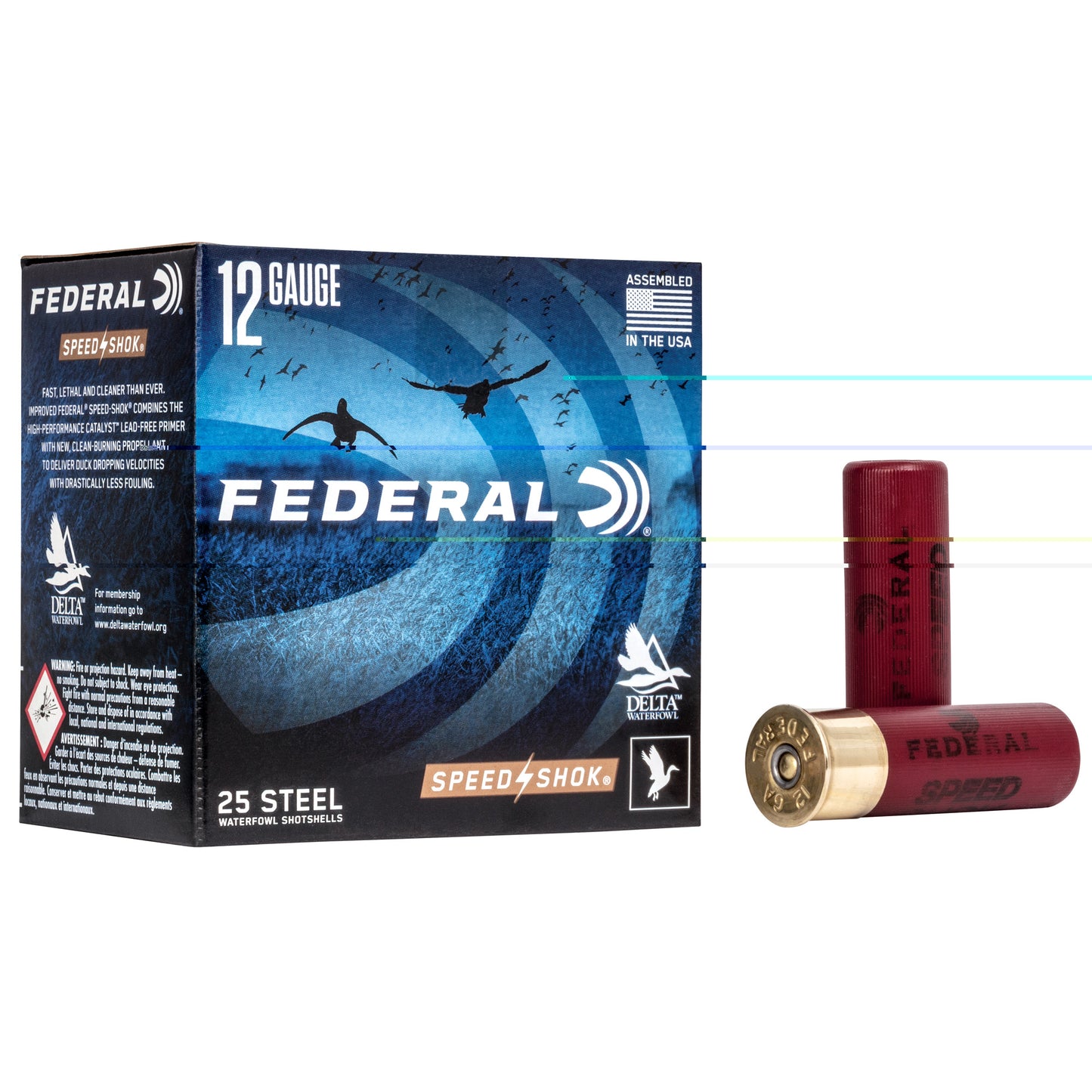 Federal, Speed-Shok, 12 Gauge 3", #3, 1 1/8 oz, Steel Shot, 25 Round Box, California Certified Nonlead Ammunition