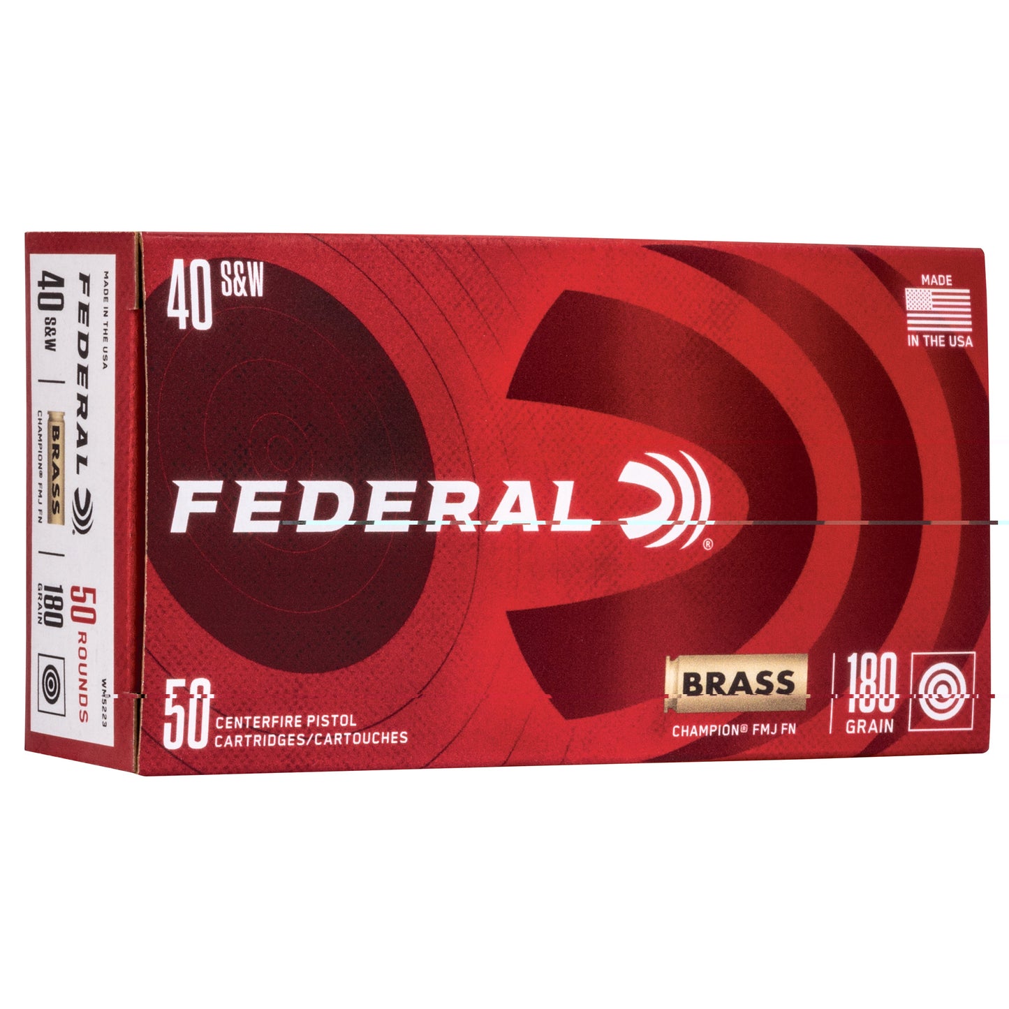 Federal, Champion, 40 S&W, 180 Grain, Full Metal Jacket, 50 Round Box