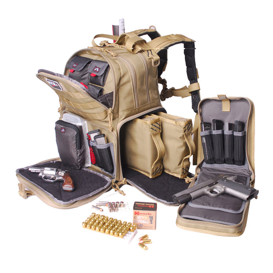 GPS, Tactical, Backpack, Tan, Soft, 3 Internal Pistol Cases