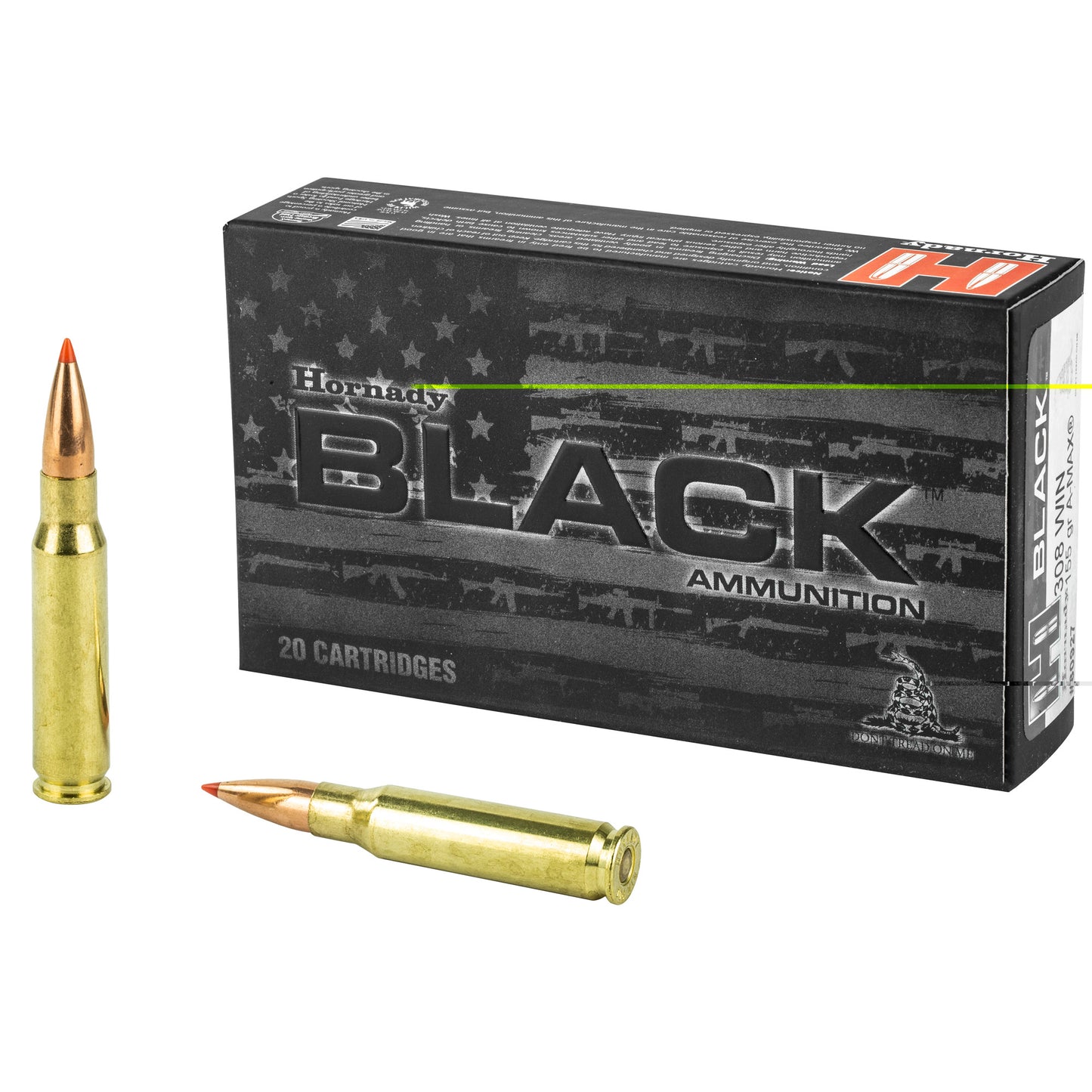 Hornady, BLACK, .308 Winchester, 155 Grain, A-MAX, 20 Round Box