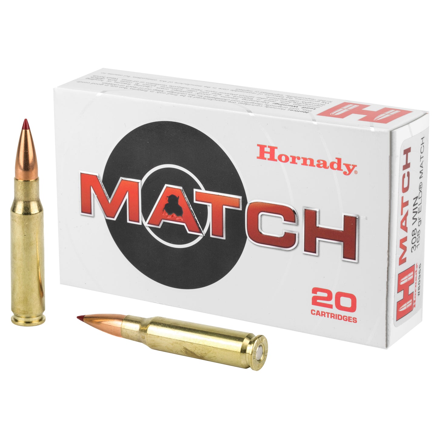 Hornady, Match, 308 Win, 168 Grain, ELD Match, 20 Round Box