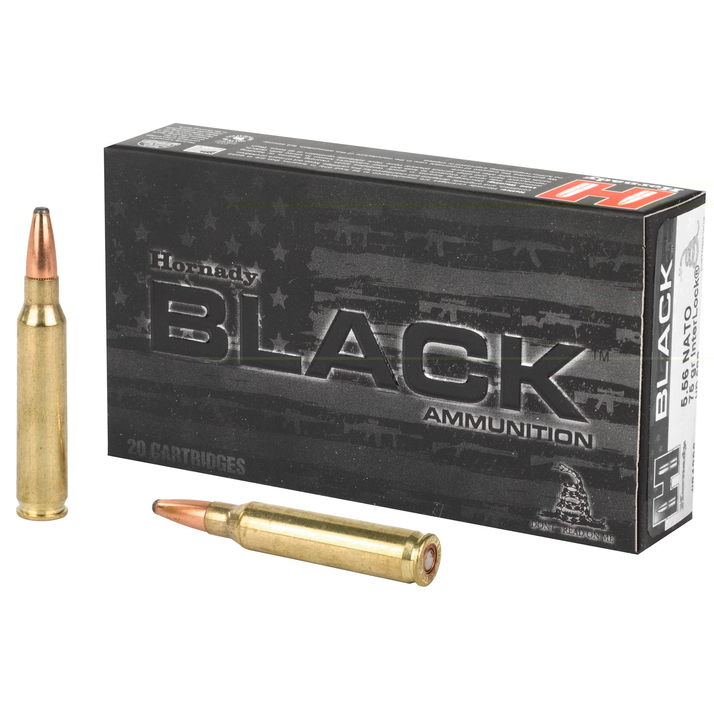 Hornady, BLACK, 556NATO, 75 Grain, Interlock HD SBR, 20 Round Box