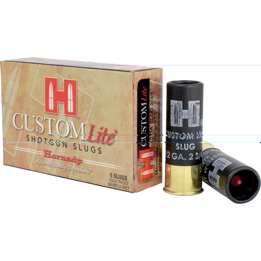 Hornady, Custom Lite, 12 Gauge, 2.75", 300 Grain, FTX, Sabot Slug, 5 Round Box