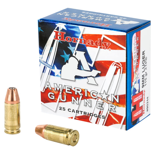 Hornady, American Gunner, 9MM, 115 Grain, XTP, 25 Round Box