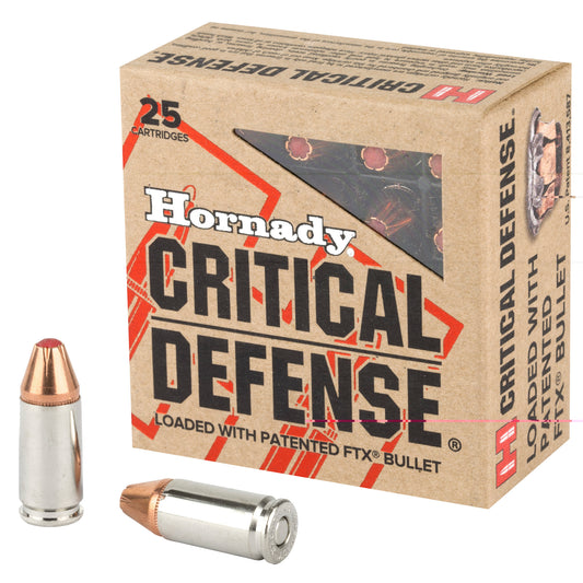 Hornady, Critical Defense, 9MM, 115 Grain, Flex Tip, 25 Round Box