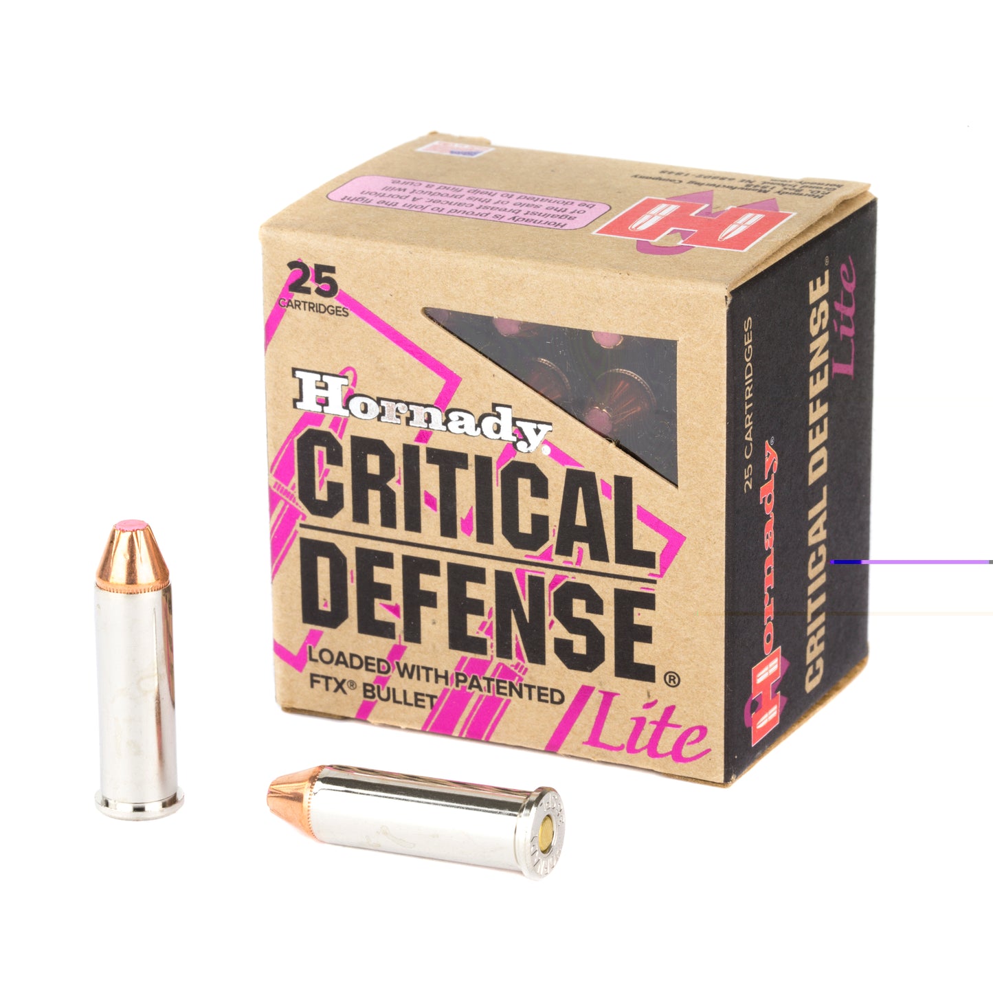 Hornady, Critical Defense, 38 Special, 90 Grain, Flex Tip, 25 Round Box