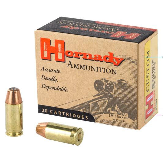 Hornady, Custom, Self Defense, 45ACP, 230 Grain, XTP, +P, 20 Round Box