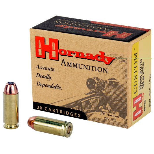 Hornady, Custom Ammunition, 10MM, 155 Grain, Hollow Point, XTP, 20 Round Box