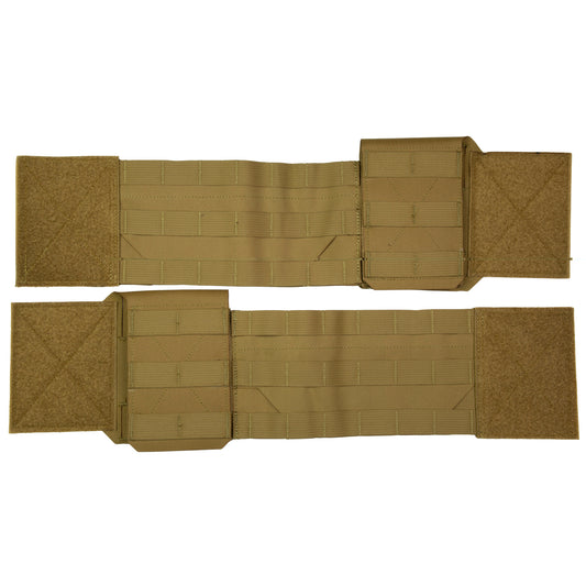 Haley Strategic Partners, Thorax, Cummerbund and Side Entry Panel Set, Molle, Dual Layer Woven Elastic, Large, Coyote Brown