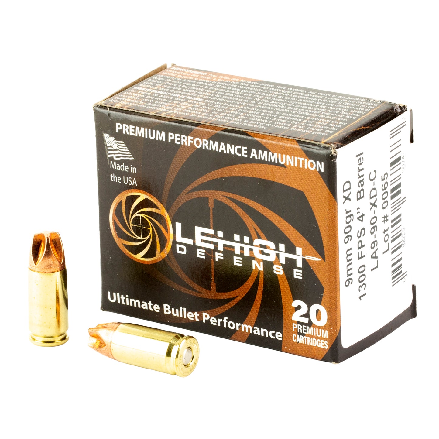 Lehigh Defense, Xtreme Defense, 9MM, 90 Grain, XD FTM, 20 Round Box