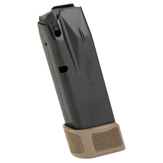 CANIK, MC9 Magazine, 9MM, 15 Rounds, Fits Canik MC9, Matte Finish, Black, Includes Flat Dark Earth Extension