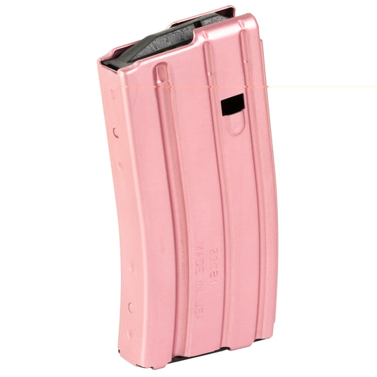 DURAMAG, Magazine, 223 Remington/556NATO/300 Blackout, 20 Rounds, Fits AR-15, Black AGF Follower, Aluminum, Pink