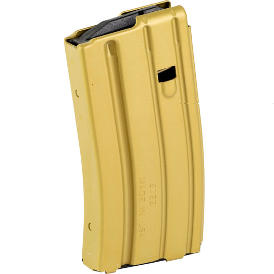 DURAMAG, Magazine, 223 Remington/556NATO/300 Blackout, 20 Rounds, Fits AR-15, Black AGF Follower, Aluminum, Desert Gold