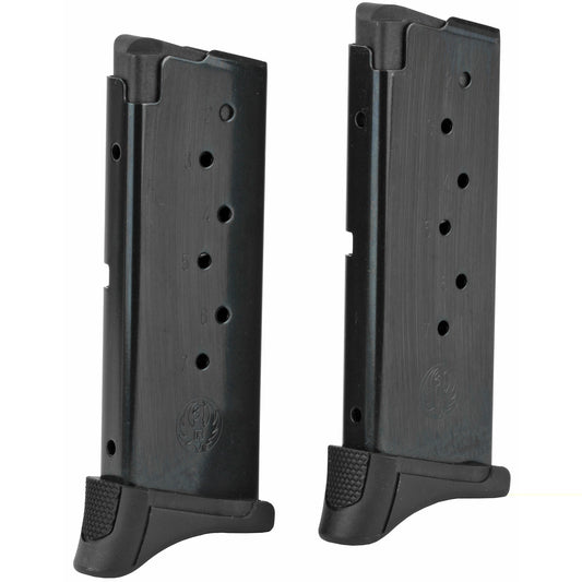 Ruger, Ruger, Magazine, 9MM, 7 Rounds, Fits Ruger LC9/LC9s and EC9s, with Finger Rest, 2 Pack, Steel, Blued Finish