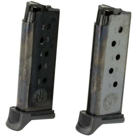 Ruger, Magazine, 380ACP, 6 Rounds, Fits Ruger LCP II, 2 Pack, Steel, Black