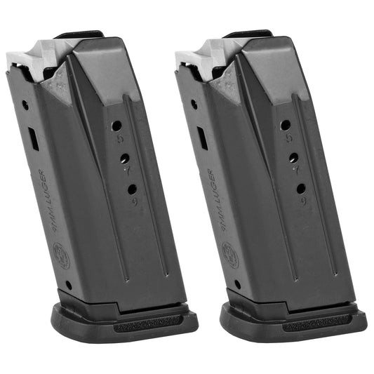 Ruger, Magazines, 9MM, 10 Rounds, Fits Ruger Security-9, 2 Pack, Steel, Black