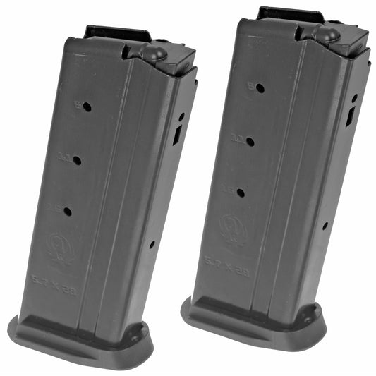 Ruger, Magazine, 5.7X28MM, 20 Rounds, Fits Ruger-57, Steel, Black, 2 Pack