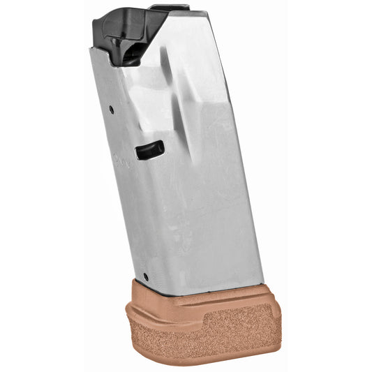 Springfield, Magazine, 9MM, 13 Rounds, Fits Hellcat, with Flat Dark Earth Base, Stainless, Silver