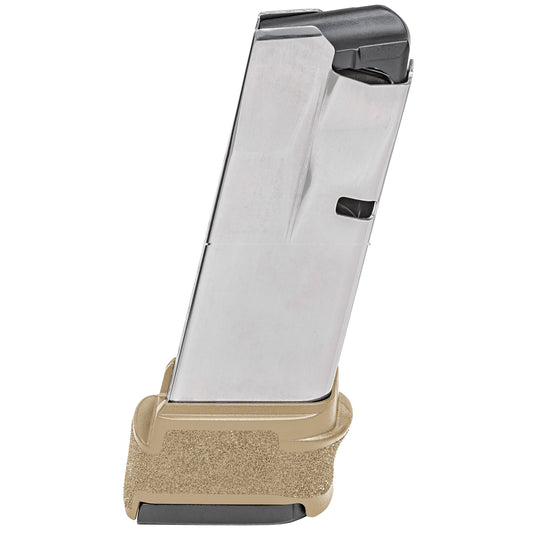 Springfield, Magazine, 9MM, 15 Rounds, Fits Hellcat, with Flat Dark Earth Base, Stainless, Silver