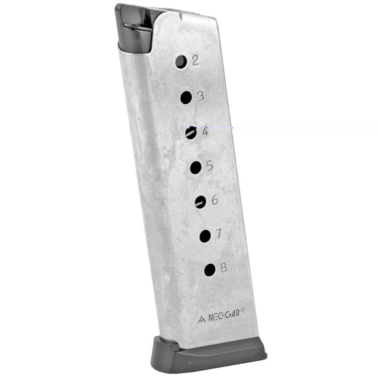 Springfield, Magazine, 45ACP, 8 Rounds, Fits Full Size 1911, Stainless Steel, With Slam Pad, Stainless