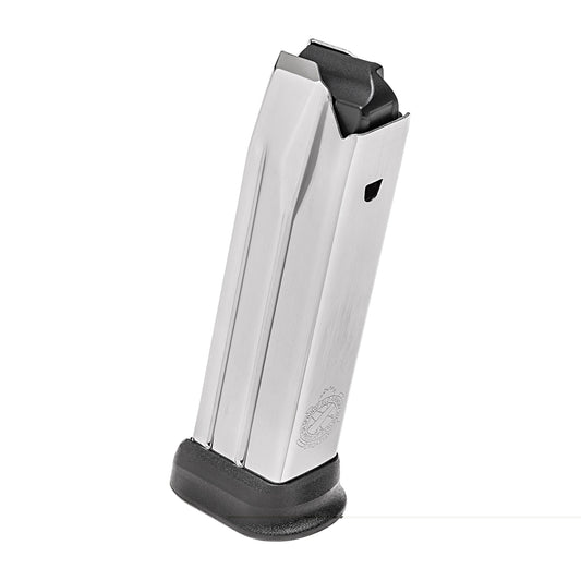Springfield, Magazine, 9MM, 20 Rounds, Fits Springfield XDME, with Black Finger Rest, Stainless, Silver