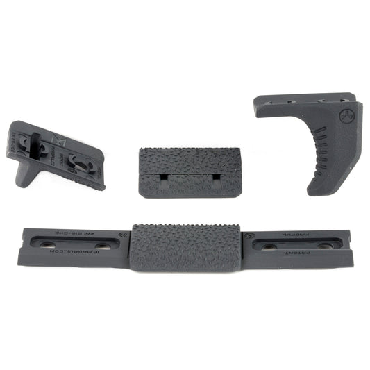 Magpul Industries, M-LOK Hand Stop Kit, Includes one M-LOK Hand Stop, one M-LOK Index Panel, and one M-LOK Rail Cover Type 2, Gray