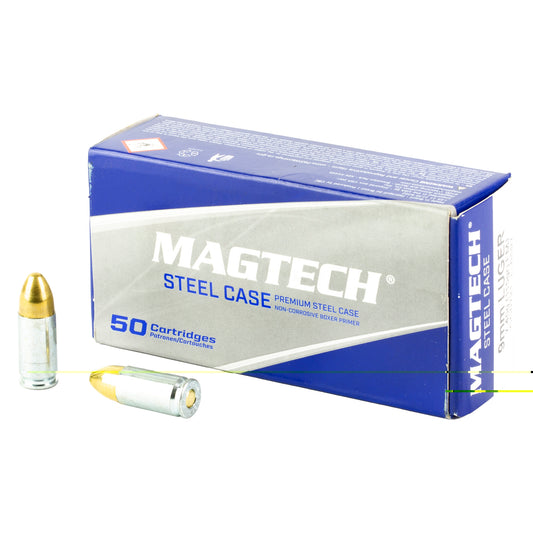 Magtech, Steel Case, 9MM, 115 Grain, Full Metal Jacket, 50 Round Box