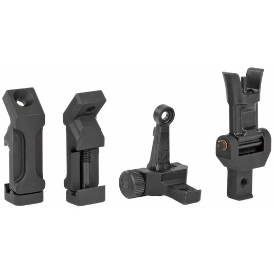 Midwest Industries, Combat Rifle Sight, 45 Degree Offset, Adjustable Front and Rear, Low Profile, Fully Ambidextrous, Flip-Up, Includes A2 Sight Tool, Black Finish