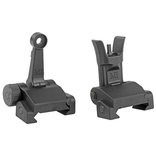 Midwest Industries, Combat Rifle Sight Set, Adjustable Front and Rear Sight, Low Profile, Flip-Up, Includes A2 Sight Tool, Black Finish