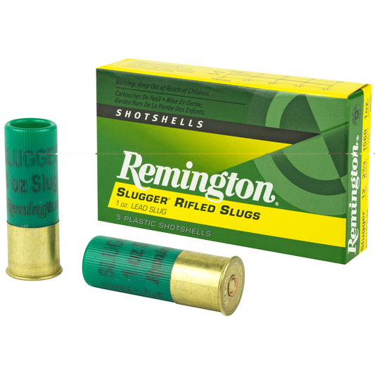 Remington, Slugger, 12 Gauge, 2.75", 1oz, Rifled Slug, 5 Round Box