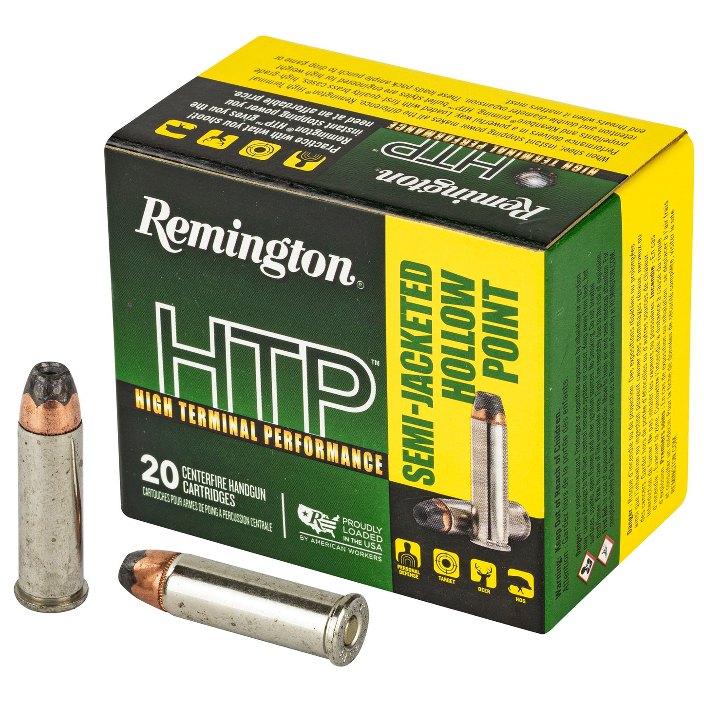 Remington, High Terminal Performance, 38 Special, 110 Grain, Semi Jacketed Hollow Point, 20 Round Box