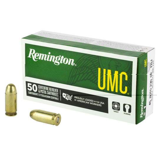 Remington, UMC, 45 ACP, 230 Grain, Full Metal Jacket, 50 Round Box