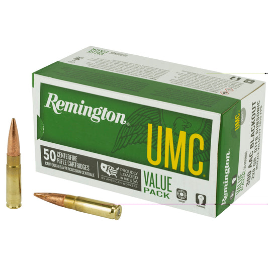 Remington, UMC, 300 Blackout, 220 Grain, Open Tip Flat Base, 50 Round Box