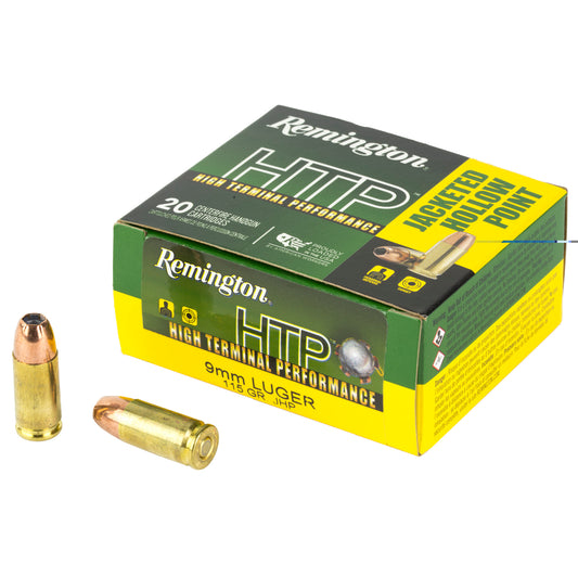 Remington, High Terminal Performance, 9MM, 115 Grain, Jacketed Hollow Point, 20 Round Box