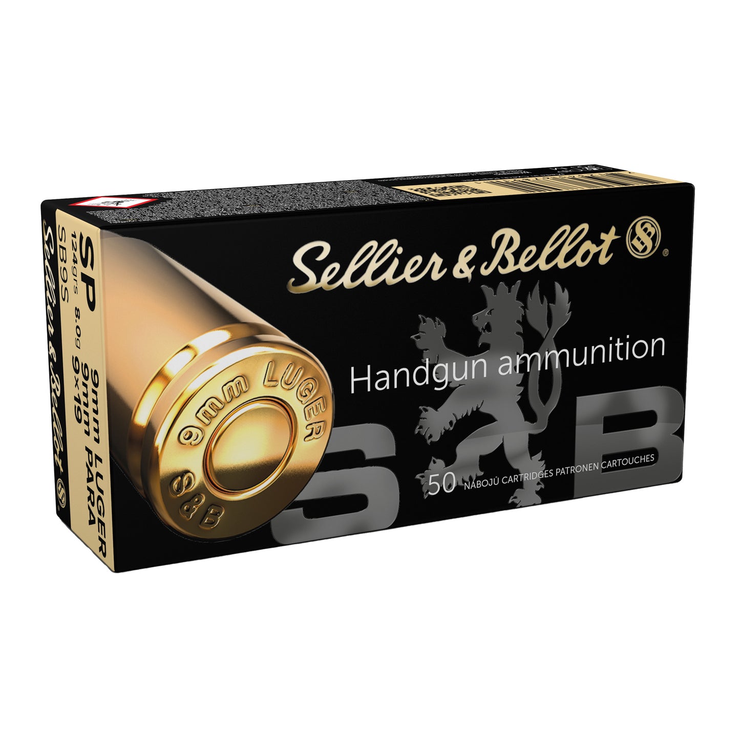 Sellier & Bellot, 9MM, 124 Grain, Soft Point, 50 Round Box